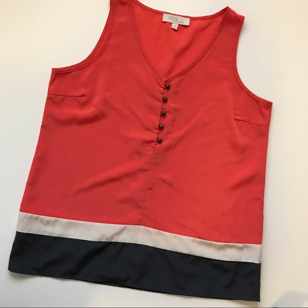 Spring Blouse Color Block Tank Top WFH Layering